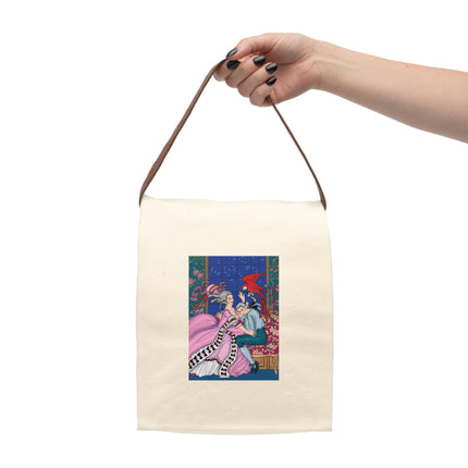 The Jealous Parrot by George Barbier Canvas Lunch Bag With Strap