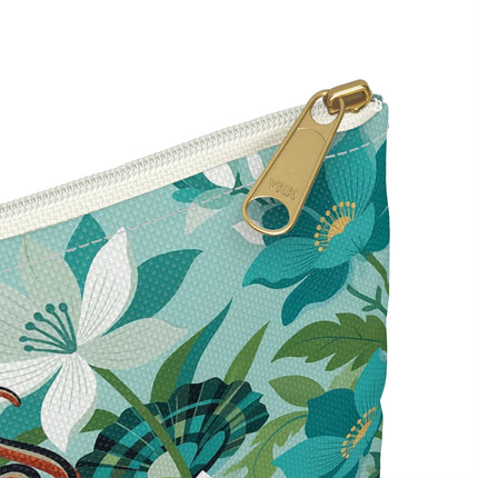 🐉🌿 The Dragon Keeper Accessory Pouch – Art Deco Floral Fantasy