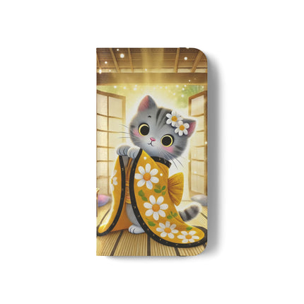 🐱🍵 Playful Kitten in the Tea Room Flip Case – Curious Charm & Cozy Whimsy