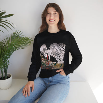 Mitsukuni Defying the Skeleton Spectre by Utagawa Kuniyoshi Heavy Blend™ Crewneck Sweatshirt