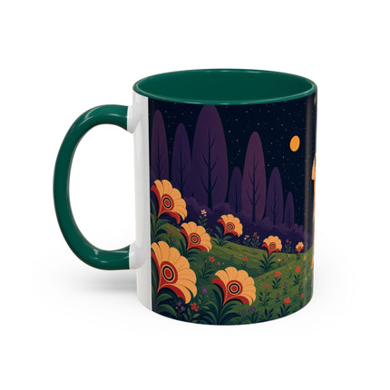 🌙🌼 The Moonlit Floral Dancer Colorful Mug – Art Deco Garden Fantasy