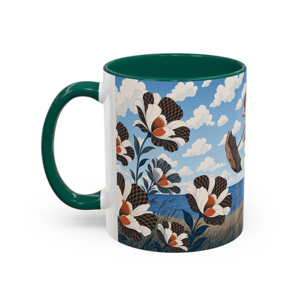 🌊🌼 The Windswept Seaside Promenade Colorful Mug – Art Deco Coastal Elegance