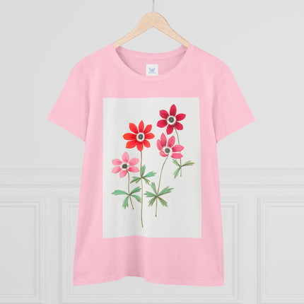 Women's Anemone Print Midweight Cotton Tee