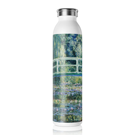 Water Lilies and Japanese Bridge by Claude Monet Slim Water Bottle