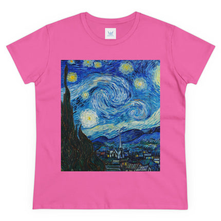 The Starry Night by Vincent Van Gogh Women's Midweight Cotton Tee