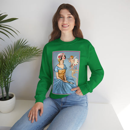 The Enchanting Painter: A Fairy's Artistic Touch Heavy Blend™ Crewneck Sweatshirt