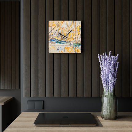 Saint-Tropez by Paul Signac Acrylic Wall Clock, Round and Square
