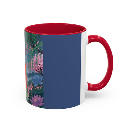 The Lady Of The Cherry Blossoms Colorful Mugs – Art Deco Spring Elegance