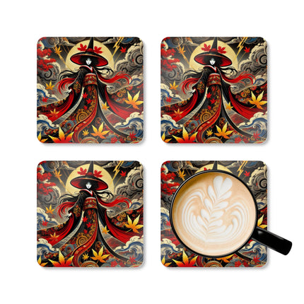 Kabuki Witch Corkwood Coaster Set