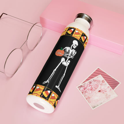 Candy Corn Skeleton Slim Water Bottle