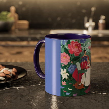 The Ladies Of The Blossoming Vanity Colorful Mugs – Art Deco Floral Elegance