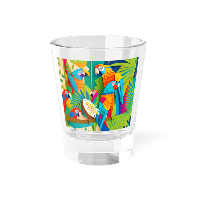 Colorful Macaws Shot Glass, 1.5oz