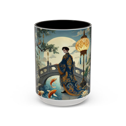 Moonlit Bridge Gentleman Colorful Mug – Imperial Serenity & Moonlit Harmony