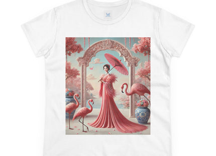 Petals, Porcelain, and Flamingos Cotton Tee