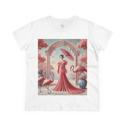 Petals, Porcelain, and Flamingos Cotton Tee