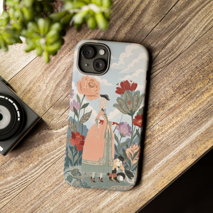 🌹🐈 The Lady And Puss In Boots Phone Case – Art Deco Floral Whimsy
