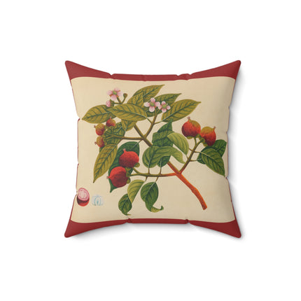 Album of watercolors of Asian fruits and flowers Pl.17 by Anonymous Spun Polyester Square Pillow