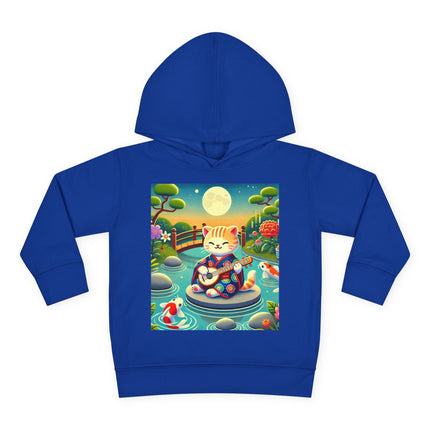 Melodic Kitten by the Koi Pond Toddler Pullover Fleece Hoodie
