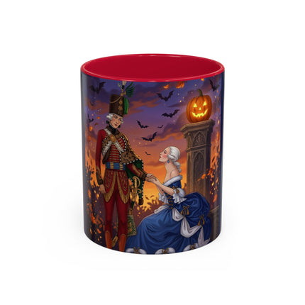 🎃💙 The Pumpkin Lantern Courtship Colorful Mug – Romantic Halloween Elegance