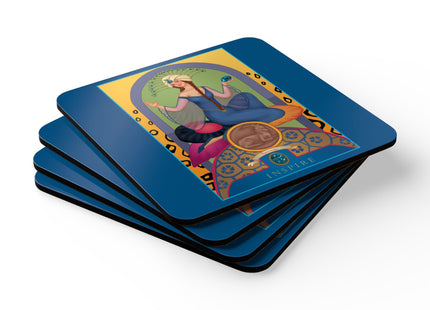 Sagittarius Zodiac Design – December & Tanzanite by Sofia Chiostri | Corkwood Coaster Set