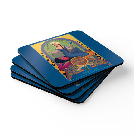 Sagittarius Zodiac Design – December & Tanzanite by Sofia Chiostri | Corkwood Coaster Set