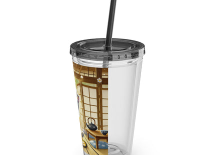 Playful Kitten in the Tea Room Sunsplash Tumbler with Straw, 16oz