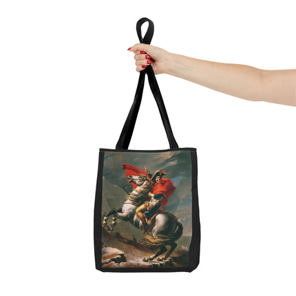 Napoleon Crossing the Alps by Jacques-Louis David Tote Bag (AOP)