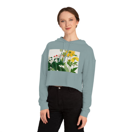 Clerodendrum & Rudbeckia by Tanigami Kônan Women’s Cropped Hooded Sweatshirt