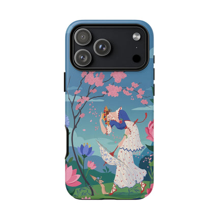🌸☂️ The Lady Of The Falling Blossoms Phone Case – Art Deco Garden Whimsy