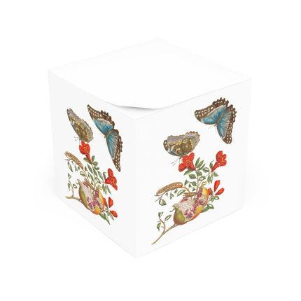 Blue Butterflies and Pomegranate by Maria Sibylla Merian Note Cube