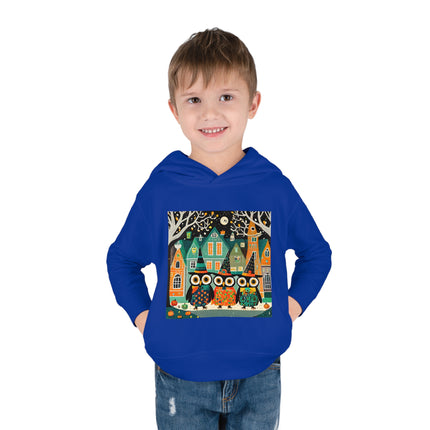 Night of the Trick-or-Treating Owlets Toddler Pullover Fleece Hoodie