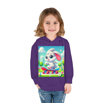 Skateboard Bunny Adventure Toddler Pullover Fleece Hoodie