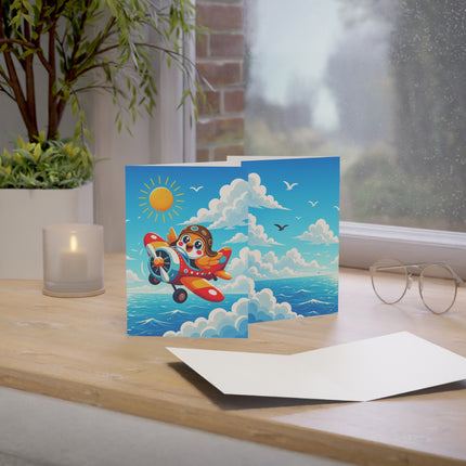 🐥✈️ The Little Bird Sky Adventure Greeting Card – Whimsical Animal Adventure