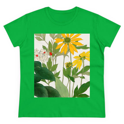 Clerodendrum & Rudbeckia Flower by Tanigami Kônan Women's Midweight Cotton Tee