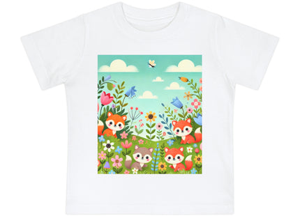 Fox Cubs in Bloom Baby Short Sleeve T-Shirt