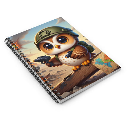The Owl on the Front Lines Spiral Notebook – Ruled Line