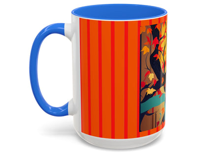 Black Cat in Kimono Colorful Mugs, 11oz