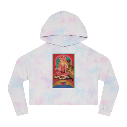 July & Ruby (from the Gem Series) by Sofia Chiostri Women’s Cropped Hooded Sweatshirt
