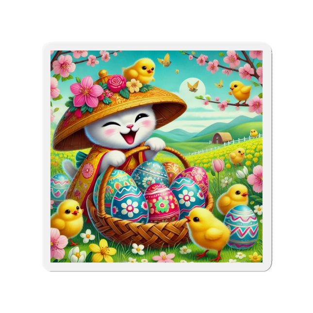 Geisha Kitten’s Easter Delight Die-Cut Magnets (5 Sizes)