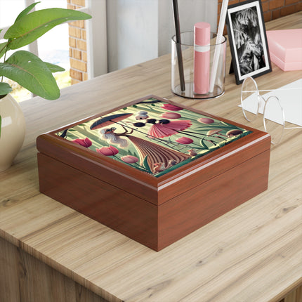 Tulip Parasol Jewelry Box – Whimsical Spring Encounter