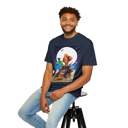 Moonlit Pirate Halloween Unisex Garment-Dyed T-shirt