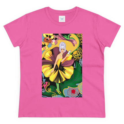 Women's Enchanted Pansy Print Midweight Cotton Tee