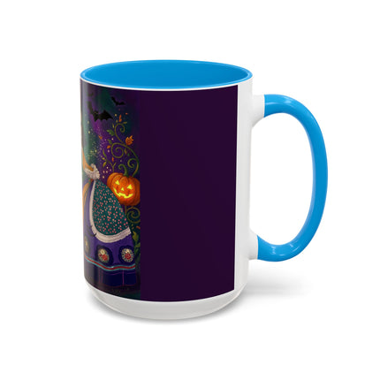 🎭🎃 The Masquerade Beneath The Pumpkin Lantern Colorful Mug – Theatrical Halloween Charm