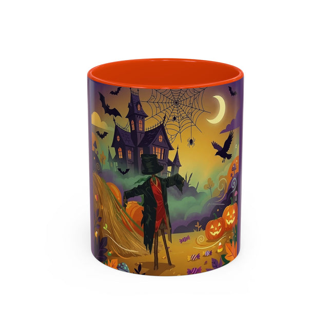 🌙🎃 The Scarecrow Of Haunted Hollow Colorful Mug – Whimsical Halloween Mystery