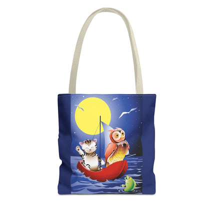 Children's Art Owl and Pussy Cat Tote Bag  (AOP)