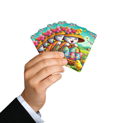 Geisha Kitten’s Easter Delight Playing Cards