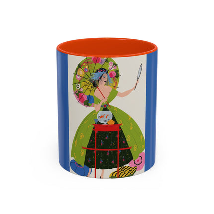 Lady with the Golden Fish Colorful Mugs – Whimsical Fashion & Playful Fantasy