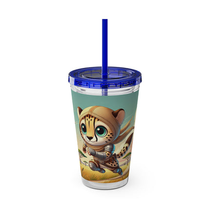 Swift Cheetah Sunsplash Tumbler with Straw, 16oz