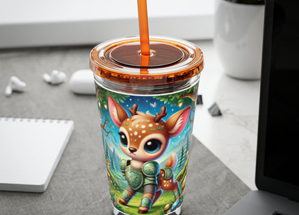 Fawn Defender Sunsplash Tumbler with Straw, 16oz