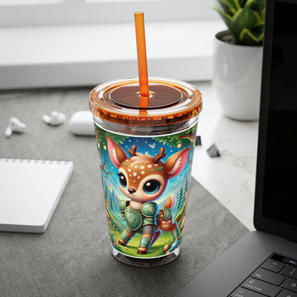 Fawn Defender Sunsplash Tumbler with Straw, 16oz